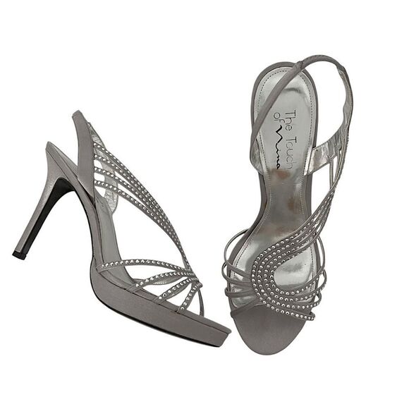 Touch of Nina Sliver Sparkle Heeled Sandals - Picture 4 of 10